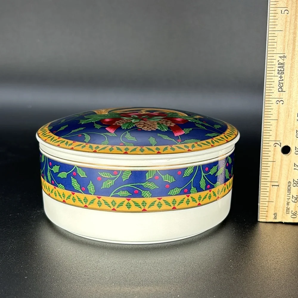 Vintage Mikasa “Holiday Music” Porcelain Covered Box